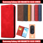 Magnetic Book Cover Case for Samsung A40 SM-A405F Card Wallet Leather Slim Fit Look